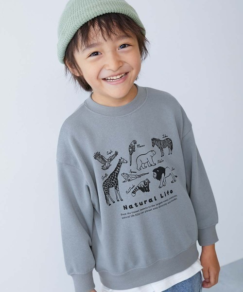 devirock(デビロック)の「デビラボ BOXシルエット プリント トレーナー(スウェット・キッズ・レッド系1/ベージュ系1/グリーン系1/ブラック系2/ベージュ系3/ブラック系1/ベージュ系2/グレー系1/ブラック系3/ブルー系1/ベージュ系4/ベージュ系5/イエロー系1・90cm/100cm/160cm/110cm/120cm/130cm/140cm/150cm)」の11枚目の写真