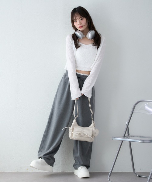 one after another NICE CLAUP(ワンアフターアナザーナイスクラップ)の「ウエストレースカーブスウェットパンツ(スウェットパンツ・レディース・ピンク/チャコールグレー/杢グレー・SMALL/MEDIUM)」の22枚目の写真