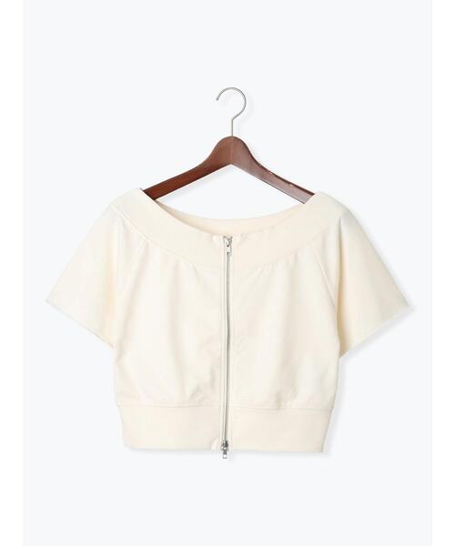 Te chichi TERRASSE（テチチテラス）の「ダブルジップオフショルカットトップス（その他トップス・レディース・キナリ/チャコールグレー/グレー・F）」の2枚目の写真