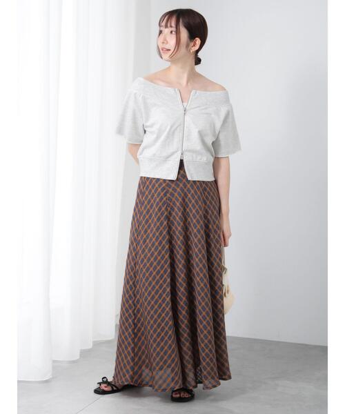 Te chichi TERRASSE（テチチテラス）の「ダブルジップオフショルカットトップス（その他トップス・レディース・キナリ/チャコールグレー/グレー・F）」の4枚目の写真