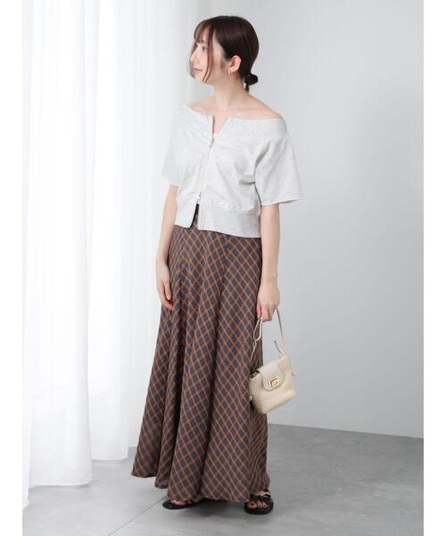 Te chichi TERRASSE（テチチテラス）の「ダブルジップオフショルカットトップス（その他トップス・レディース・キナリ/チャコールグレー/グレー・F）」の5枚目の写真