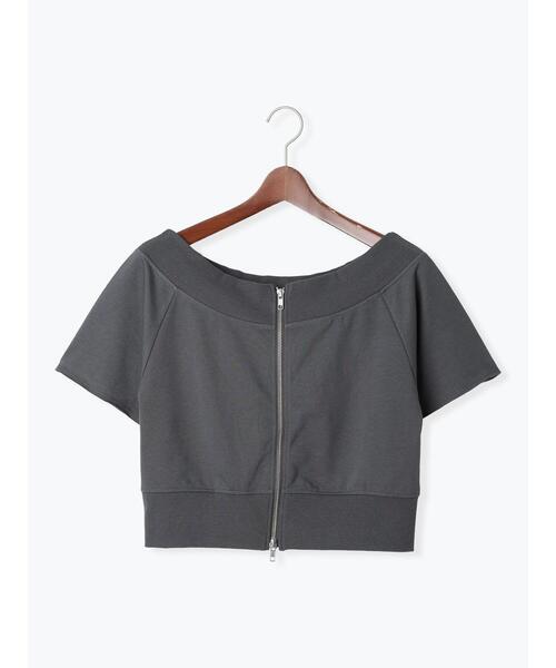 Te chichi TERRASSE（テチチテラス）の「ダブルジップオフショルカットトップス（その他トップス・レディース・キナリ/チャコールグレー/グレー・F）」の12枚目の写真