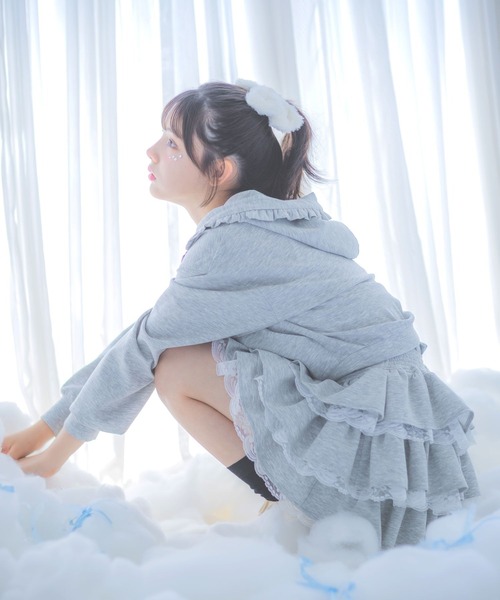 repipi armario（レピピ アルマリオ）の「【girly line】idolフリルZIPパーカー（パーカー・キッズ・ブラック/グレー/サックスブルー・MEDIUM/LARGE/SMALL）」の11枚目の写真