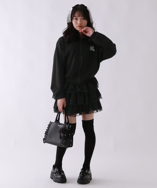 repipi armario（レピピ アルマリオ）の「【girly line】idolフリルZIPパーカー（パーカー・キッズ・ブラック/グレー/サックスブルー・MEDIUM/LARGE/SMALL）」の13枚目の写真