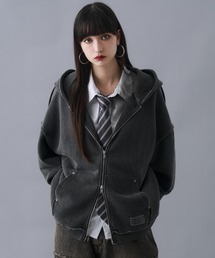 PLAN To(vgD)Vintage Design Double Zip Hoodie / Be[WfUC_uWbvp[J[(p[J[)