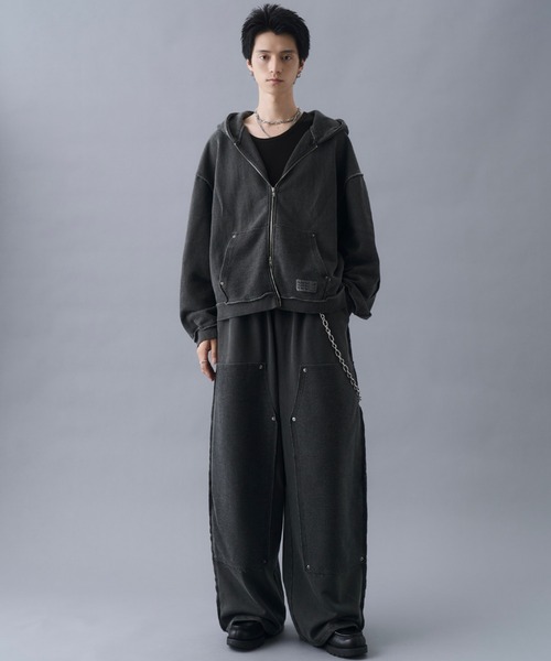 Vintage Design Double Zip Hoodie / ヴィンテージデザインダブル