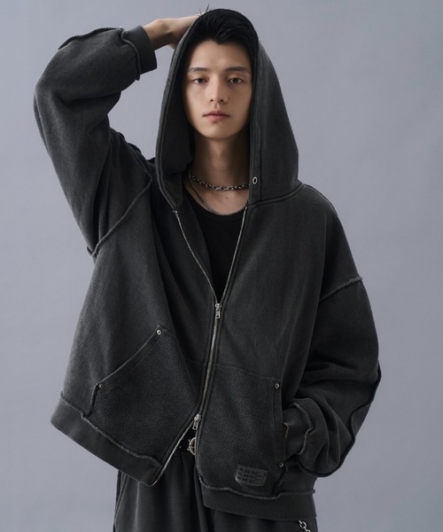 PLAN To（プラントゥ）の「Vintage Design Double Zip Hoodie