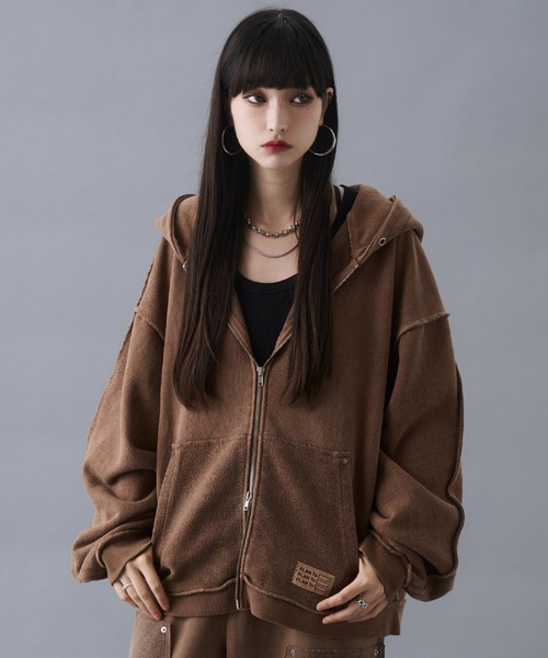 Vintage Design Double Zip Hoodie / ヴィンテージデザインダブル