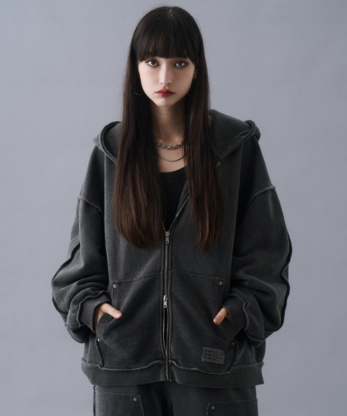 Vintage Design Double Zip Hoodie / ヴィンテージデザインダブル