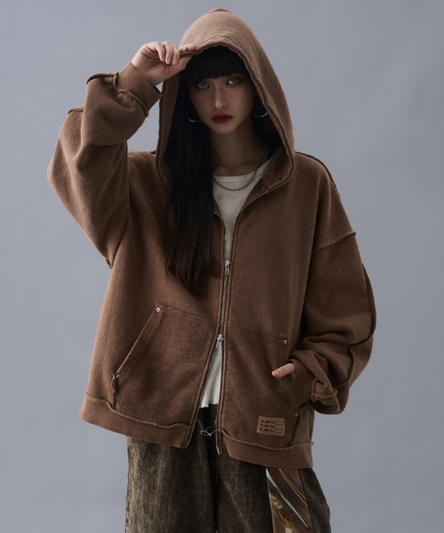 Vintage Design Double Zip Hoodie / ヴィンテージデザインダブル