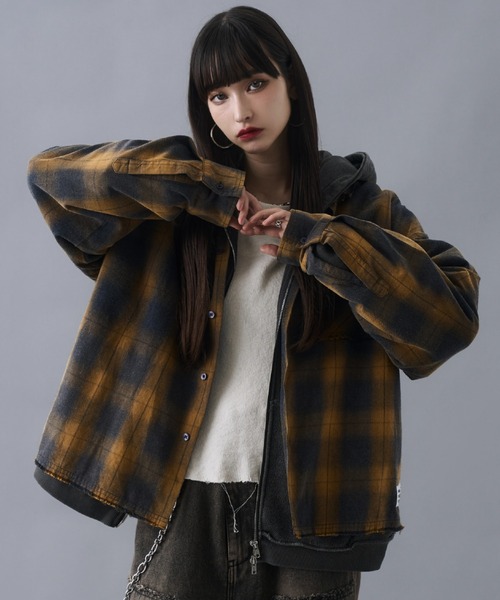 セール】Vintage Design Double Zip Hoodie / ヴィンテージデザイン