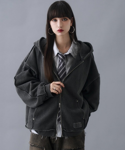 Vintage Design Double Zip Hoodie / ヴィンテージデザインダブル