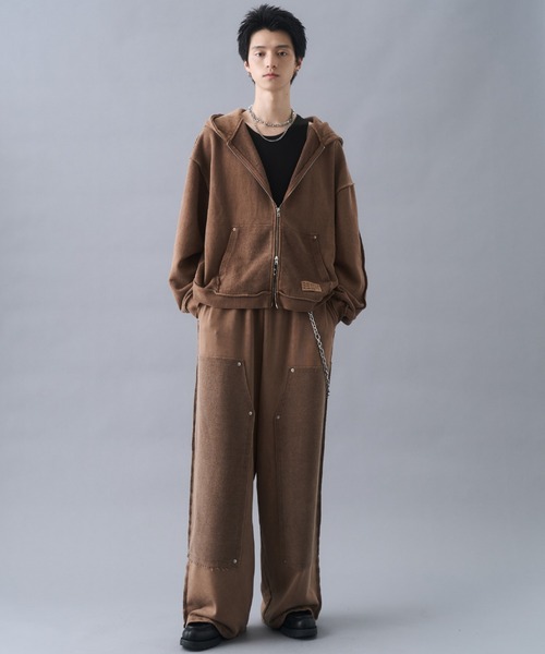 ヴィンテージ ジップパーカー　2トーン セール】Vintage Design Double Zip Hoodie / ヴィンテージデザイン