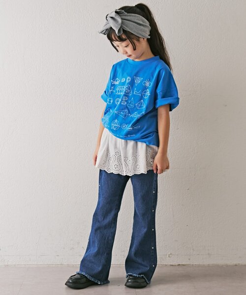 CIAOPANIC TYPY（チャオパニックティピー）の「【KIDS】《ジュニアサイズあり》洗えるスタッズフレア柔らかデニム（デニムパンツ・キッズ・ブラック/ネイビー・MEDIUM/SMALL/XX-LARGE/X-LARGE/LARGE）」の10枚目の写真