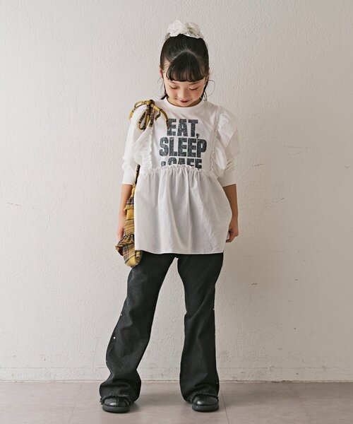 CIAOPANIC TYPY（チャオパニックティピー）の「【KIDS】《ジュニアサイズあり》洗えるスタッズフレア柔らかデニム（デニムパンツ・キッズ・ブラック/ネイビー・MEDIUM/SMALL/XX-LARGE/X-LARGE/LARGE）」の15枚目の写真