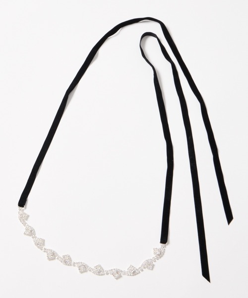 AIMER（エメ）の「ビジューベルベットリボンベルト（ベルト・レディース・ベージュ/ブラック・FREE）」の11枚目の写真