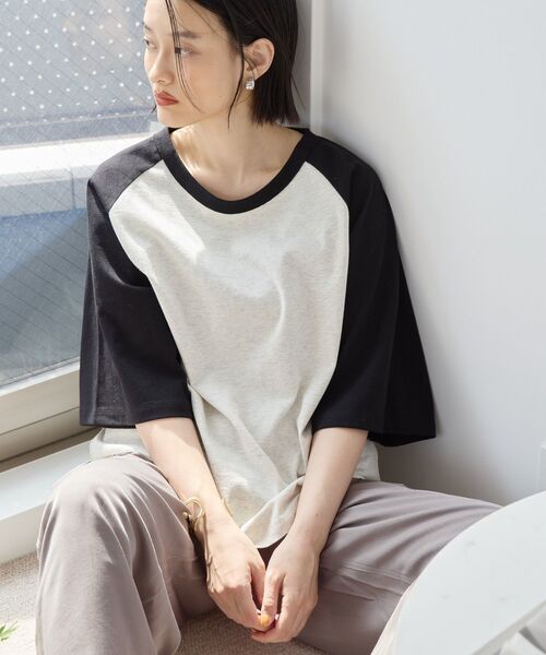 AMERICAN HOLIC(アメリカンホリック)の「ラグラン配色7分袖プルオーバー(Tシャツ/カットソー・レディース・ベージュ/ホワイト系その他/アイボリー・M/L)」の12枚目の写真