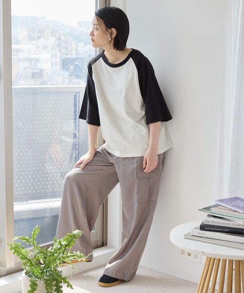 AMERICAN HOLIC(アメリカンホリック)の「ラグラン配色7分袖プルオーバー(Tシャツ/カットソー・レディース・ベージュ/ホワイト系その他/アイボリー・M/L)」の13枚目の写真