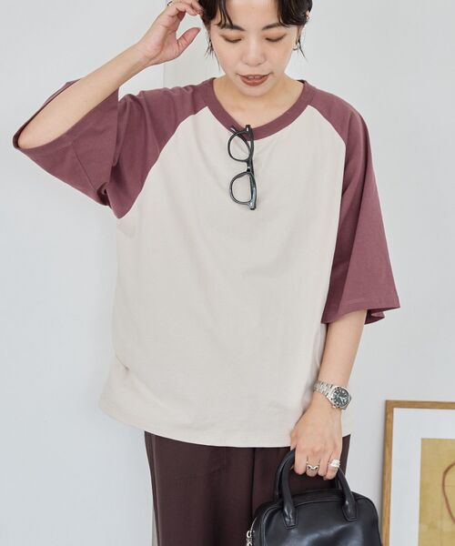 AMERICAN HOLIC(アメリカンホリック)の「ラグラン配色7分袖プルオーバー(Tシャツ/カットソー・レディース・ベージュ/ホワイト系その他/アイボリー・M/L)」の15枚目の写真