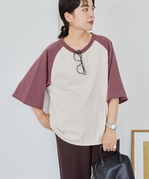 AMERICAN HOLIC(アメリカンホリック)の「ラグラン配色7分袖プルオーバー(Tシャツ/カットソー・レディース・ベージュ/ホワイト系その他/アイボリー・M/L)」の16枚目の写真