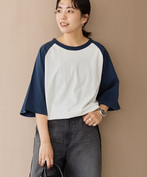 AMERICAN HOLIC(アメリカンホリック)の「ラグラン配色7分袖プルオーバー(Tシャツ/カットソー・レディース・ベージュ/ホワイト系その他/アイボリー・M/L)」の19枚目の写真