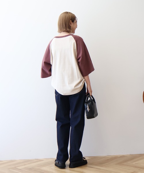 AMERICAN HOLIC(アメリカンホリック)の「ラグラン配色7分袖プルオーバー(Tシャツ/カットソー・レディース・ベージュ/ホワイト系その他/アイボリー・M/L)」の5枚目の写真