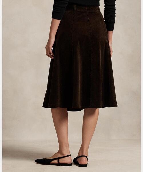 ボタンフロント コーデュロイ Aライン スカート（スカート）｜POLO