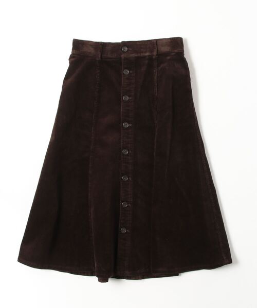 POLO RALPH LAUREN（ポロ ラルフ ローレン）の「ボタンフロント コーデュロイ Aライン スカート（スカート・レディース・ブラウン系・00/10/8/6/4/0/2）」の2枚目の写真
