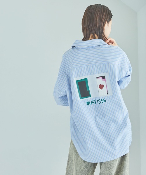 LAKOLE(ラコレ)の「【ラコレ アートシリーズ】ストライプオーバーシャツ / 592589(シャツ/ブラウス・レディース・イエロー/ブルー/ブラウン・FREE)」の11枚目の写真