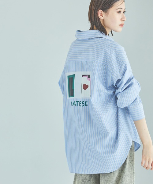 LAKOLE(ラコレ)の「【ラコレ アートシリーズ】ストライプオーバーシャツ / 592589(シャツ/ブラウス・レディース・イエロー/ブルー/ブラウン・FREE)」の12枚目の写真