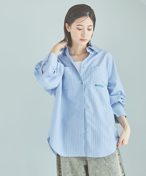 LAKOLE(ラコレ)の「【ラコレ アートシリーズ】ストライプオーバーシャツ / 592589(シャツ/ブラウス・レディース・イエロー/ブルー/ブラウン・FREE)」の15枚目の写真