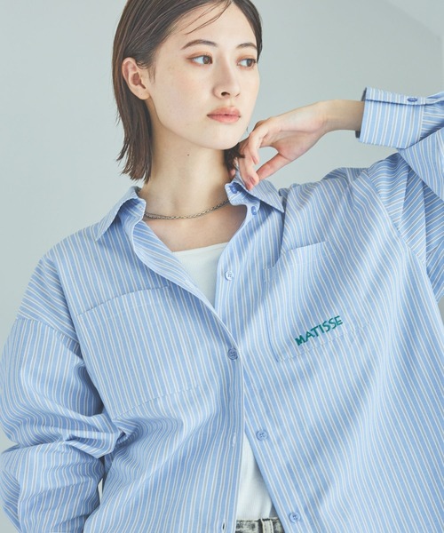 LAKOLE(ラコレ)の「【ラコレ アートシリーズ】ストライプオーバーシャツ / 592589(シャツ/ブラウス・レディース・イエロー/ブルー/ブラウン・FREE)」の17枚目の写真