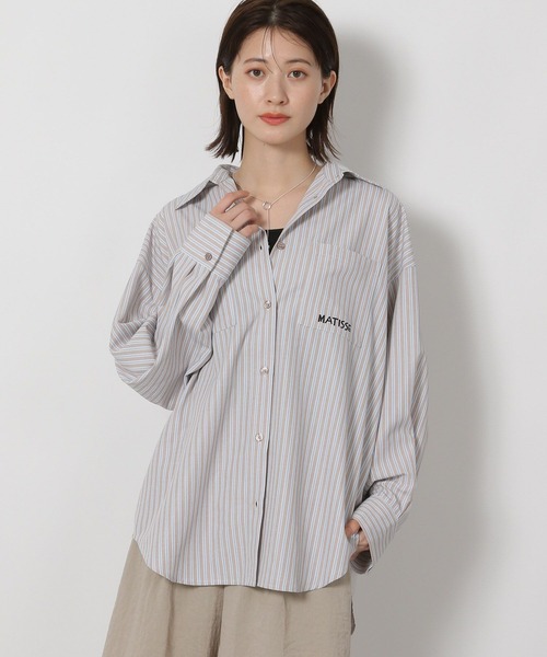 LAKOLE(ラコレ)の「【ラコレ アートシリーズ】ストライプオーバーシャツ / 592589(シャツ/ブラウス・レディース・イエロー/ブルー/ブラウン・FREE)」の21枚目の写真