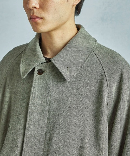 MEN'S BIGI(メンズビギ)の「ヘリンボーンダブルクロス ステンカラーコート<2WAYストレッチ>(ステンカラーコート・メンズ・ベージュ・02/03)」の4枚目の写真