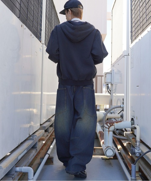 SPINNS（スピンズ）の「短丈 ダック地 アクティブジャケット/ダブルジップ/ヴィンテージライク/ユニセックス（ブルゾン・メンズ・ブラック/ブルー系その他/キャメル/チャコール/ピンク・M/L）」の22枚目の写真