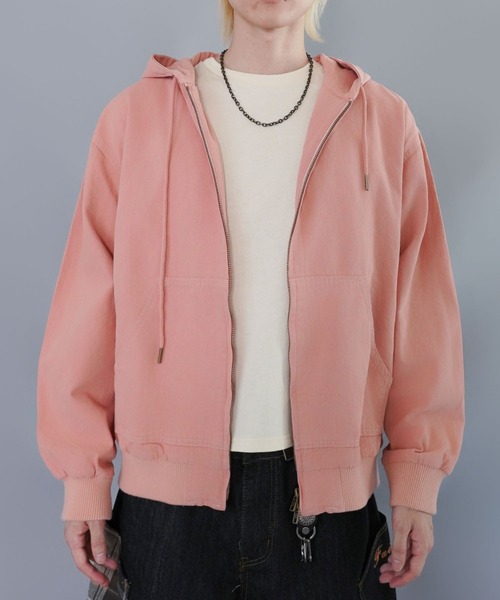 SPINNS（スピンズ）の「短丈 ダック地 アクティブジャケット/ダブルジップ/ヴィンテージライク/ユニセックス（ブルゾン・メンズ・ブラック/ブルー系その他/キャメル/チャコール/ピンク・M/L）」の11枚目の写真