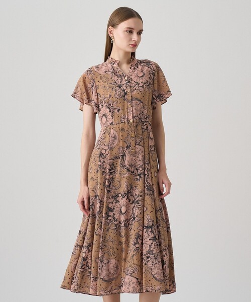 セール】コンスティレーションプリントギャザーワンピース（ワンピース