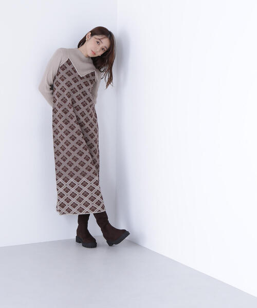 セール】◇チェックニットキャミワンピースセット（ワンピース