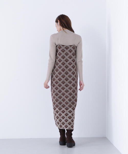 セール】◇チェックニットキャミワンピースセット（ワンピース