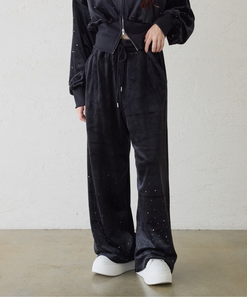 one after another NICE CLAUP（ワンアフターアナザーナイスクラップ）の「【セットアップ対応】ビジュースウェットパンツ（スウェットパンツ・レディース・ライトピンク/杢グレー/チャコールグレー/オフホワイト/ブラック系その他・FREE）」の3枚目の写真