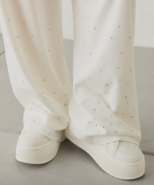 one after another NICE CLAUP（ワンアフターアナザーナイスクラップ）の「【セットアップ対応】ビジュースウェットパンツ（スウェットパンツ・レディース・ライトピンク/杢グレー/チャコールグレー/オフホワイト/ブラック系その他・FREE）」の7枚目の写真