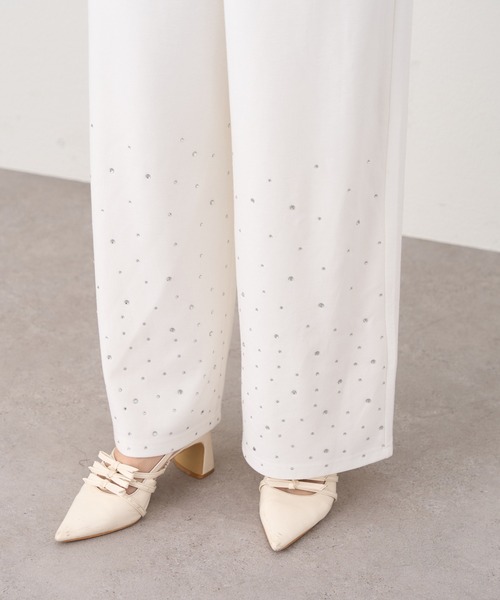 one after another NICE CLAUP（ワンアフターアナザーナイスクラップ）の「【セットアップ対応】ビジュースウェットパンツ（スウェットパンツ・レディース・ライトピンク/杢グレー/チャコールグレー/オフホワイト/ブラック系その他・FREE）」の13枚目の写真