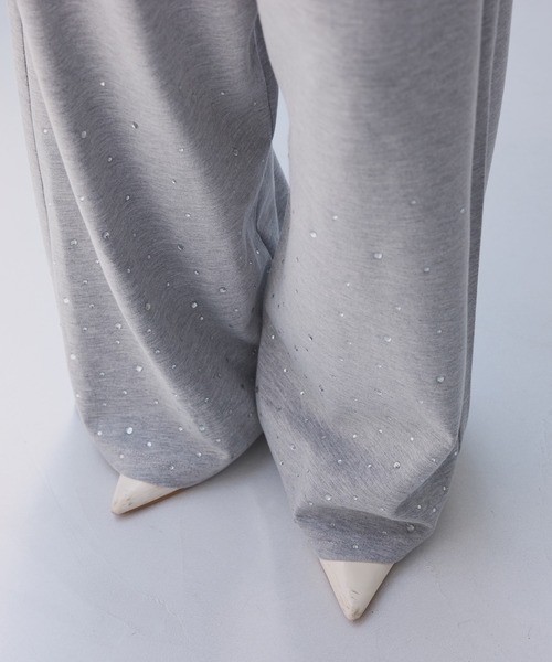 one after another NICE CLAUP（ワンアフターアナザーナイスクラップ）の「【セットアップ対応】ビジュースウェットパンツ（スウェットパンツ・レディース・ライトピンク/杢グレー/チャコールグレー/オフホワイト/ブラック系その他・FREE）」の19枚目の写真