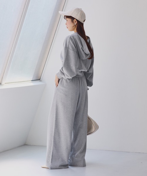 one after another NICE CLAUP（ワンアフターアナザーナイスクラップ）の「【セットアップ対応】ビジュースウェットパンツ（スウェットパンツ・レディース・ライトピンク/杢グレー/チャコールグレー/オフホワイト/ブラック系その他・FREE）」の16枚目の写真