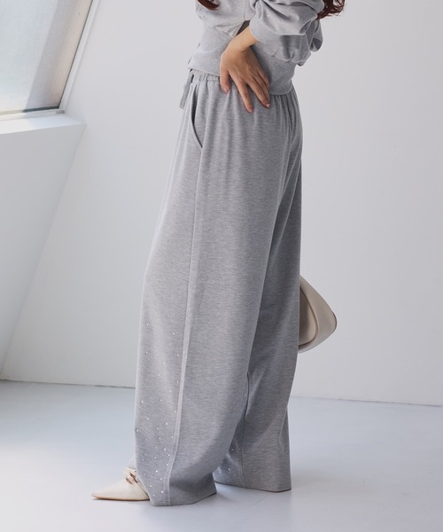 one after another NICE CLAUP（ワンアフターアナザーナイスクラップ）の「【セットアップ対応】ビジュースウェットパンツ（スウェットパンツ・レディース・ライトピンク/杢グレー/チャコールグレー/オフホワイト/ブラック系その他・FREE）」の17枚目の写真