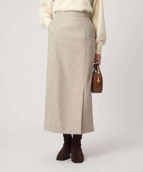 green label relaxing（グリーンレーベルリラクシング）の「［size SHORTあり］スラブ サイド スリット タイト スカート（スカート・レディース・ナチュラル/ダークブラウン/ネイビー・SHORT/36/38）」の18枚目の写真