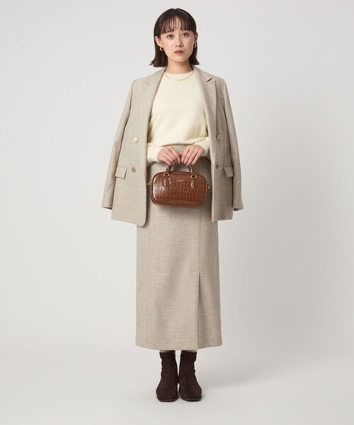 green label relaxing（グリーンレーベルリラクシング）の「［size SHORTあり］スラブ サイド スリット タイト スカート（スカート・レディース・ナチュラル/ダークブラウン/ネイビー・SHORT/36/38）」の21枚目の写真