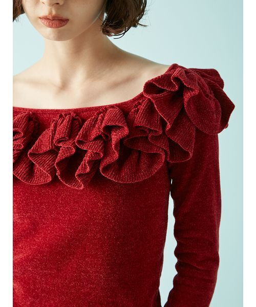 LILY BROWN(リリーブラウン)の「モールフリルニットトップス(ニット LILY BROWN(リリーブラウン)の「モールフリルニットトップス(ニット