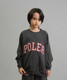POLER/ポーラー トレーナー スウェット キッズ クルーネック カレッジロゴ 裏毛 セットアップ対応 KIDS COLLEGE CREW 259MCV0038