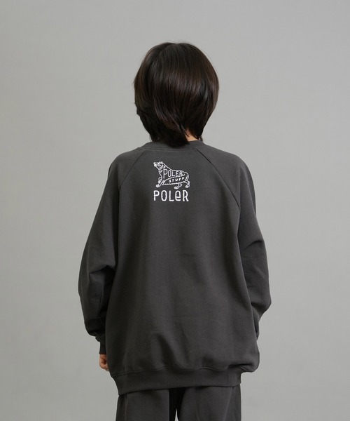 POLER/ポーラー トレーナー スウェット キッズ クルーネック カレッジ